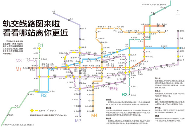 通往家的地铁 济南8条轨交线路图出炉